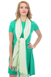 Cashmere & Silk ladies shawls platine lime green 201 cm x 71 cm